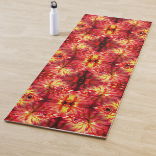 Red Dahlia Blume Abstrakte Natur Yogamatte