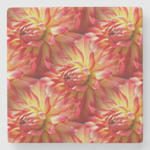 Red Dahlia Blume Art Pattern Steinuntersetzer