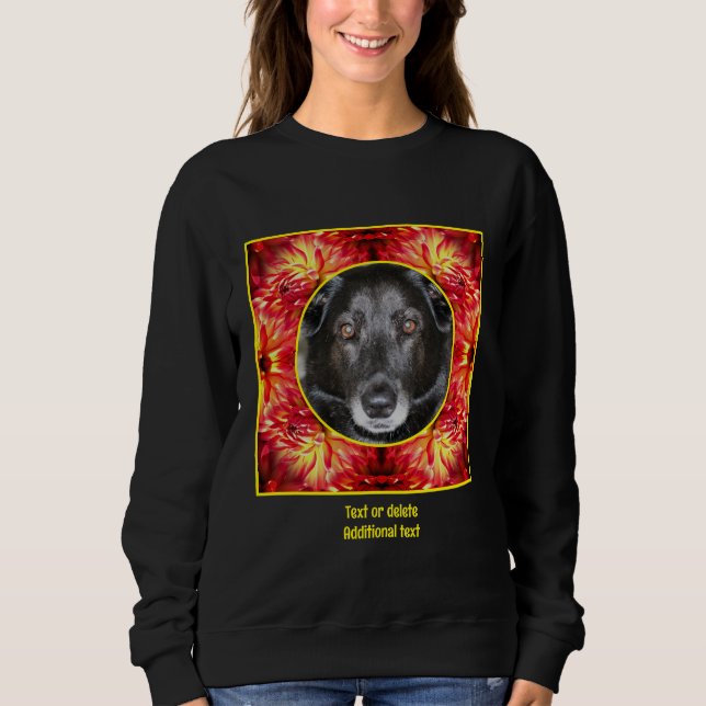 Red Dahlia Blume Frame Erstellen Sie Ihr eigenes F Sweatshirt (Vorderseite)