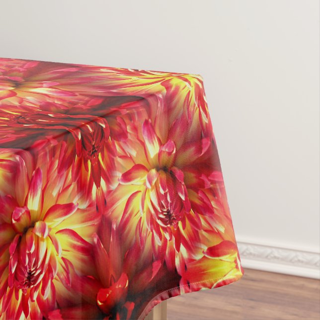 Red Dahlia Blume Nattern Muster Tischdecke (Beispiel)