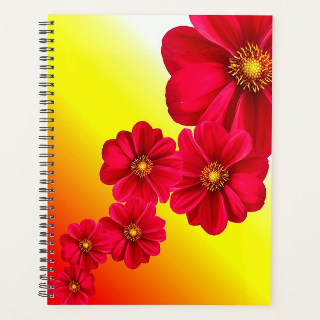 Red Dahlia Blume Planer (Vorderseite)