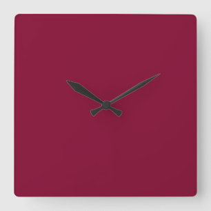 Red Dahlia Brick Maroon Burgund 2015 Color Trend Quadratische Wanduhr