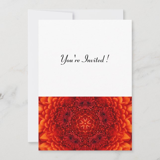 RED DAHLIA, leuchtend Schwarz-weiß Einladung (Vorderseite)