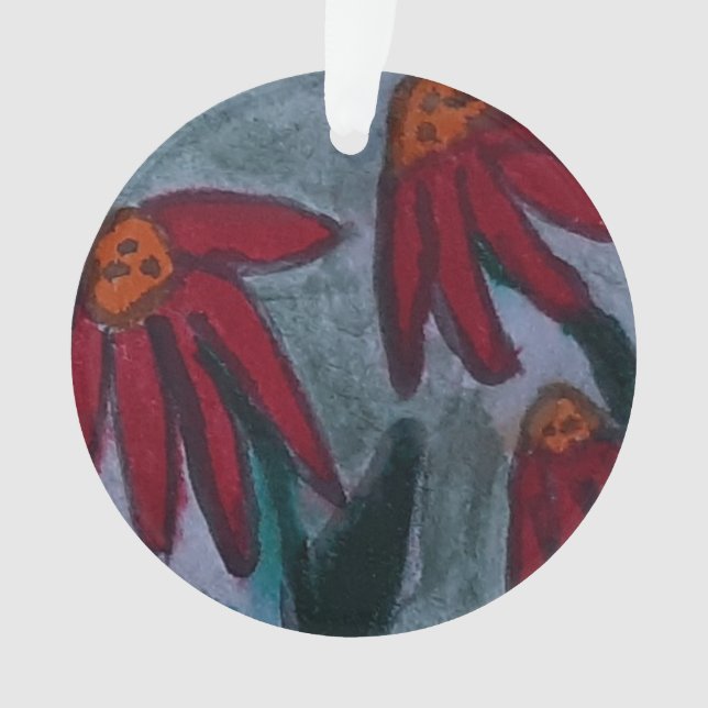 Red Daisies Acrylic Ornament (Vorderseite)