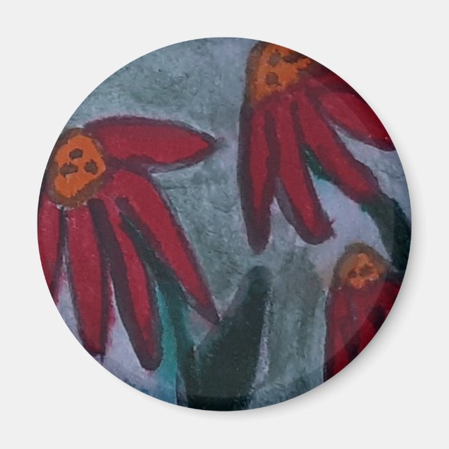 Red Daisies Magnet (Vorne)