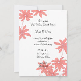 Red Daisies White Post Wedding Brunch Einladung