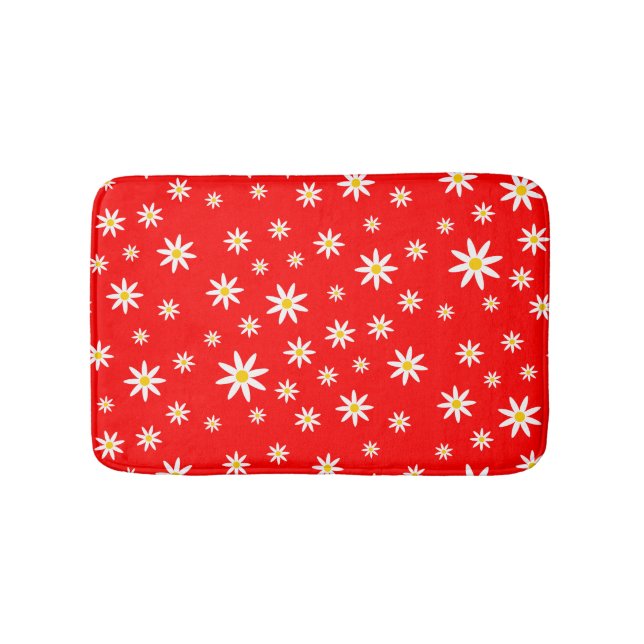 Red Daisy Bath Mat Badematte (Vorderseite)