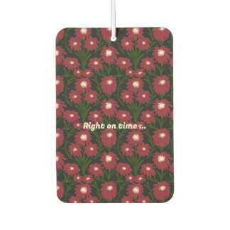 Red Daisy Bouquet Watercolour Pattern Vintage Autolufterfrischer