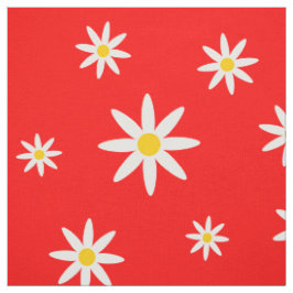 Red Daisy Fabric Stoff