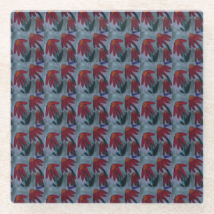 Red Daisy Glass Untersetzer