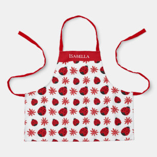 Red Daisy Ladybug Pattern Personalisiert Schürze