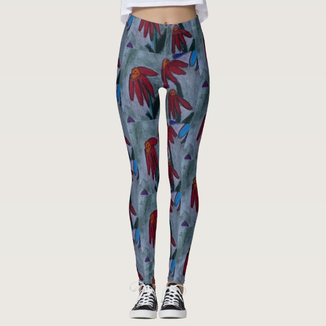 Red Daisy Leggings (Vorderseite)