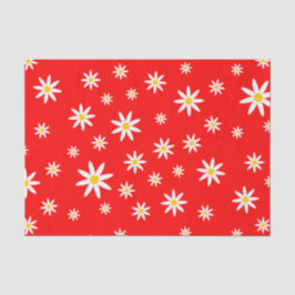 Red Daisy Tissue Paper Seidenpapier