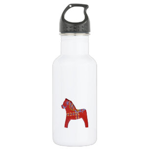 Red Dala Horse # 1 Edelstahlflasche