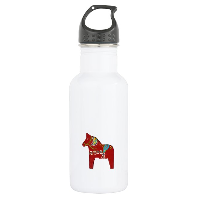 Red Dala Horse # 2 Trinkflasche (Vorderseite)