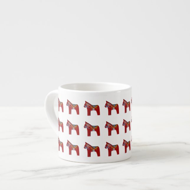 Red Dala Horse Espresso Cup Espressotasse (Vorderseite Links)