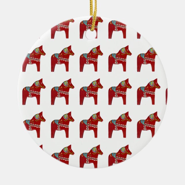 Red Dala Horse Ornament (Vorne)