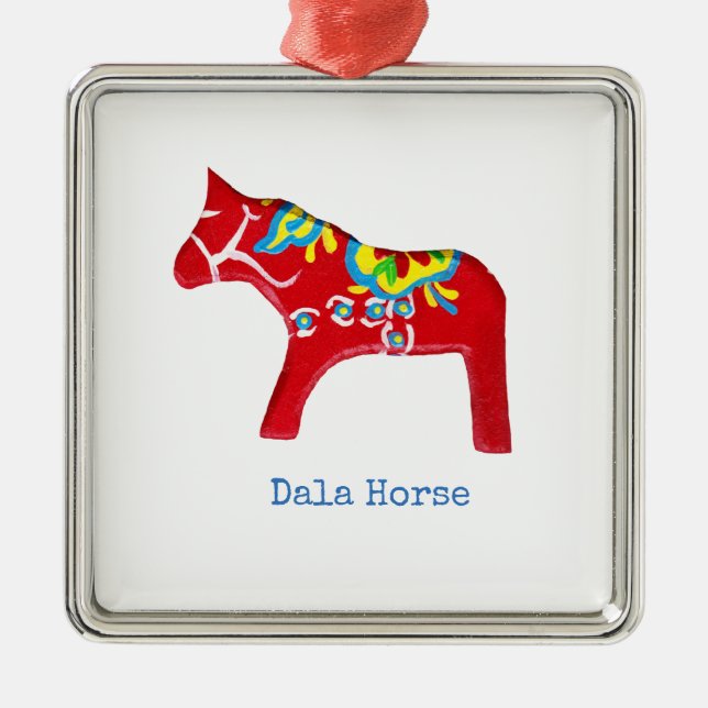 Red Dala Horse Ornament (Vorne)