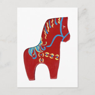 Red Dala Horse Post Cards Postkarte