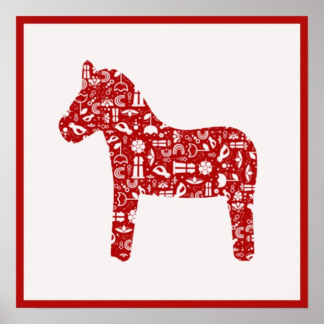 Red Dala Horse Poster (Vorne)
