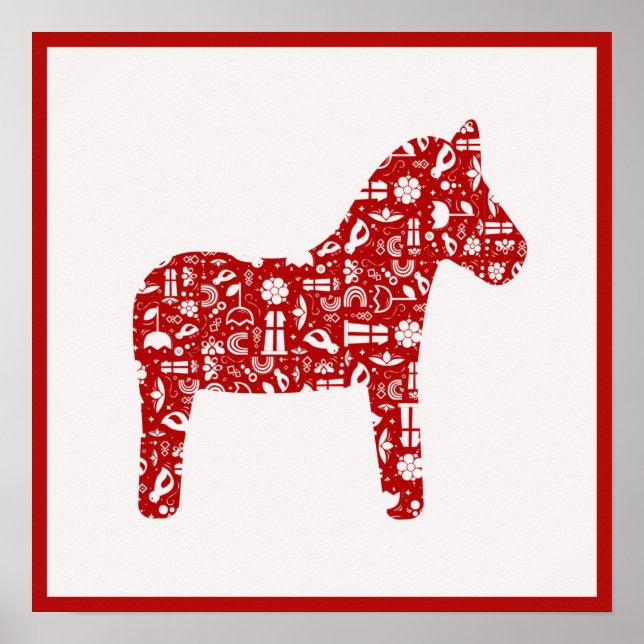 Red Dala Horse Poster (Vorne)