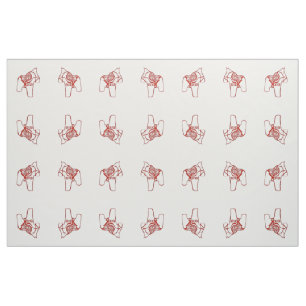 Red Dala Horses Zeichnungen Stoff