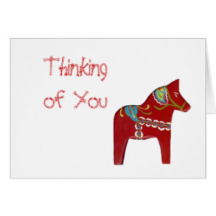 Red Dala Pferd Blank Inside Card