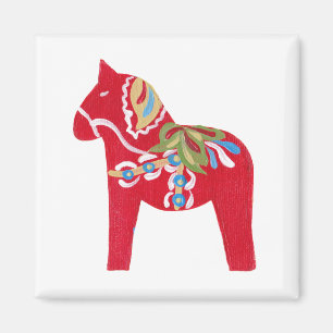 Red Dala Pferd Magnet