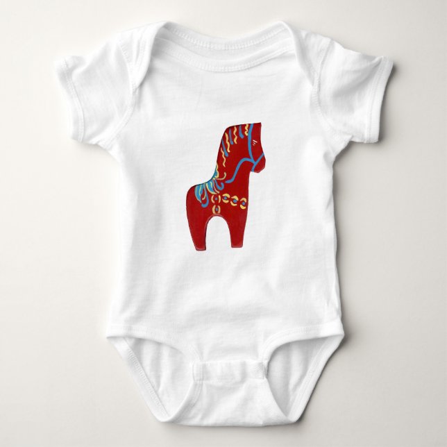 Red Dala Pferdekleider Baby Strampler (Vorderseite)