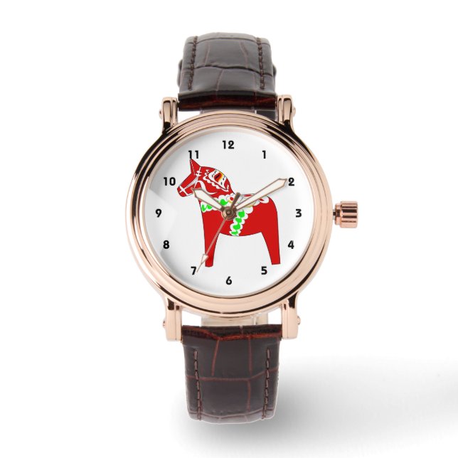 Red Dalarna Horse Armbanduhr (Vorderseite)