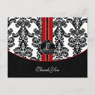 Red Damask DankeYouCards Postkarte