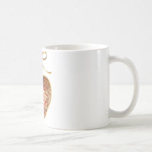 Red Damask Heart Kaffeetasse
