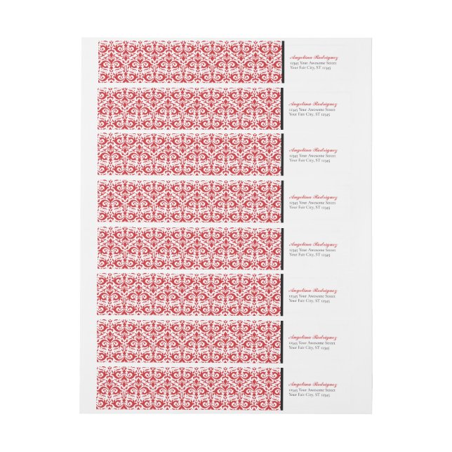 Red Damask Pattern Abschluss (Bogen)