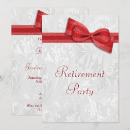 Red Damask und Bow Retirement von Imitaten Einladung
