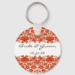 Red Damask Wedding Schlüsselanhänger