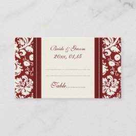 Red Damask Wedeltisch Place Setting Cards Platzkarte
