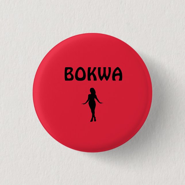 Red Dancer Silhouette Bokwa Button (Vorderseite)