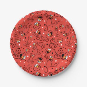 Red Dancing Elmo Pattern Pappteller