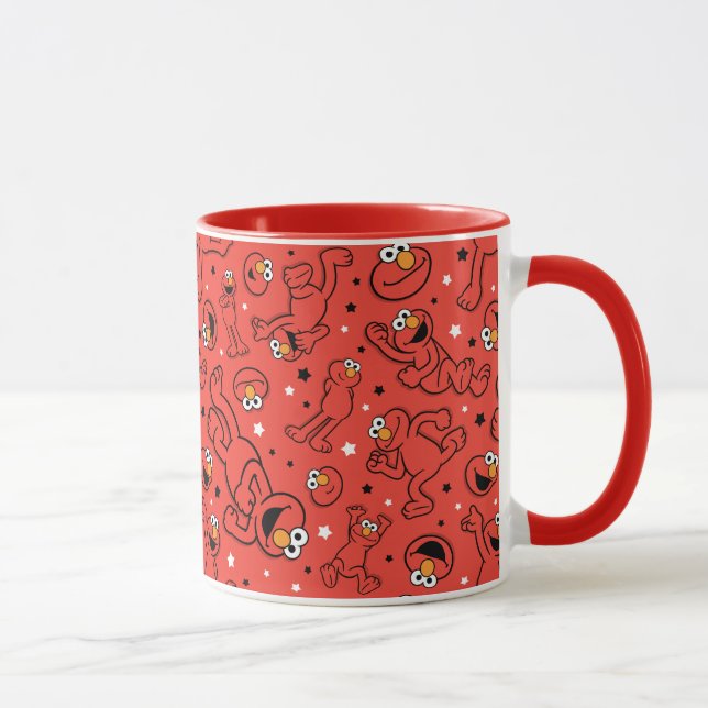 Red Dancing Elmo Pattern Tasse (Rechts)