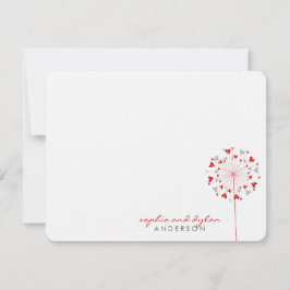 Red Dandelions Liebe Herz Hochzeit Dankeschön Kart Dankeskarte