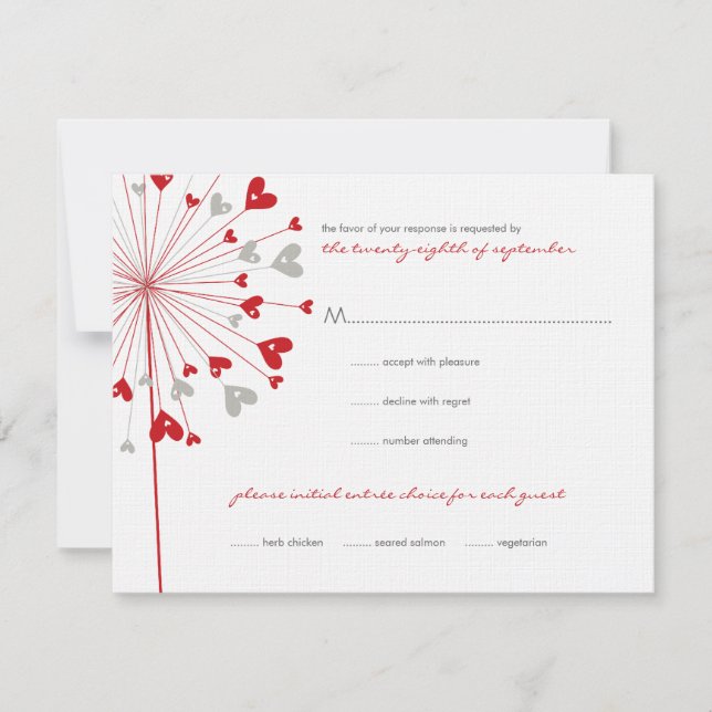 Red Dandels Liebe Summer Wedding RSVP Card (Vorderseite)