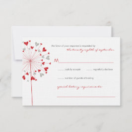 Red Dandels Liebe Summer Wedding RSVP Card