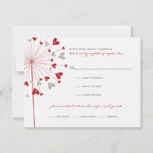 Red Dandels Liebe Summer Wedding RSVP Card Karte