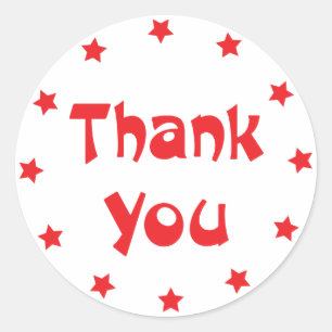 Red Danke, Star Pattern Sticker / Siegel