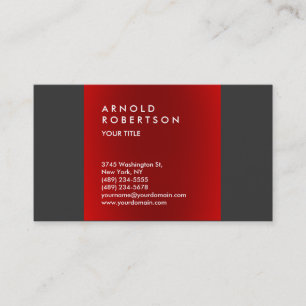 Red Dark Grey Carte de visite professionnel tendan