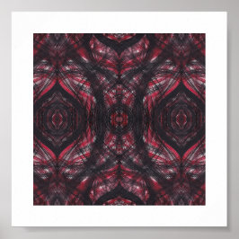 Red Dark Red Abstract Watercolor Art Poster