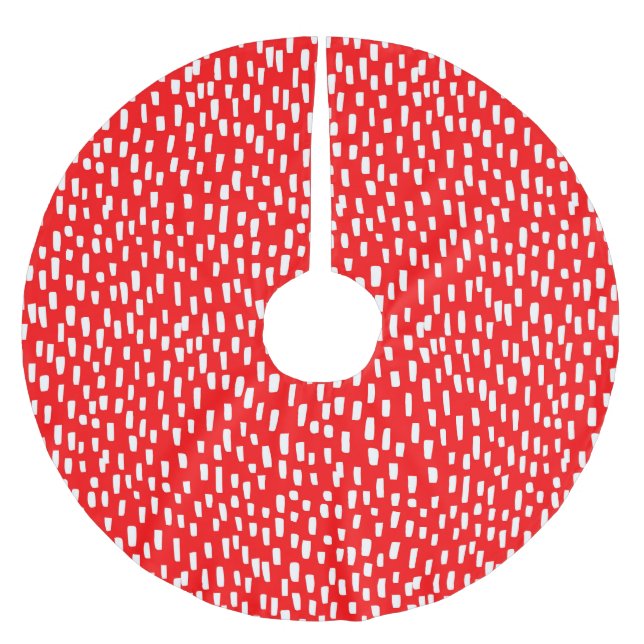 Red Dashely Bright Polyester Weihnachtsbaumdecke (Vorderseite)