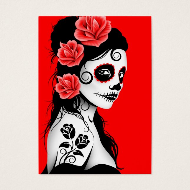 Red day of the Dead Sugar Skull (Devant)