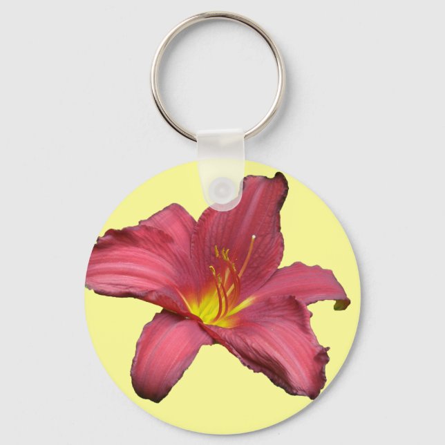 Red Daylily Coordinating Items Schlüsselanhänger (Vorderseite)