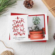 Red Dear Santa Lass Me Erklären Foto Weihnachten